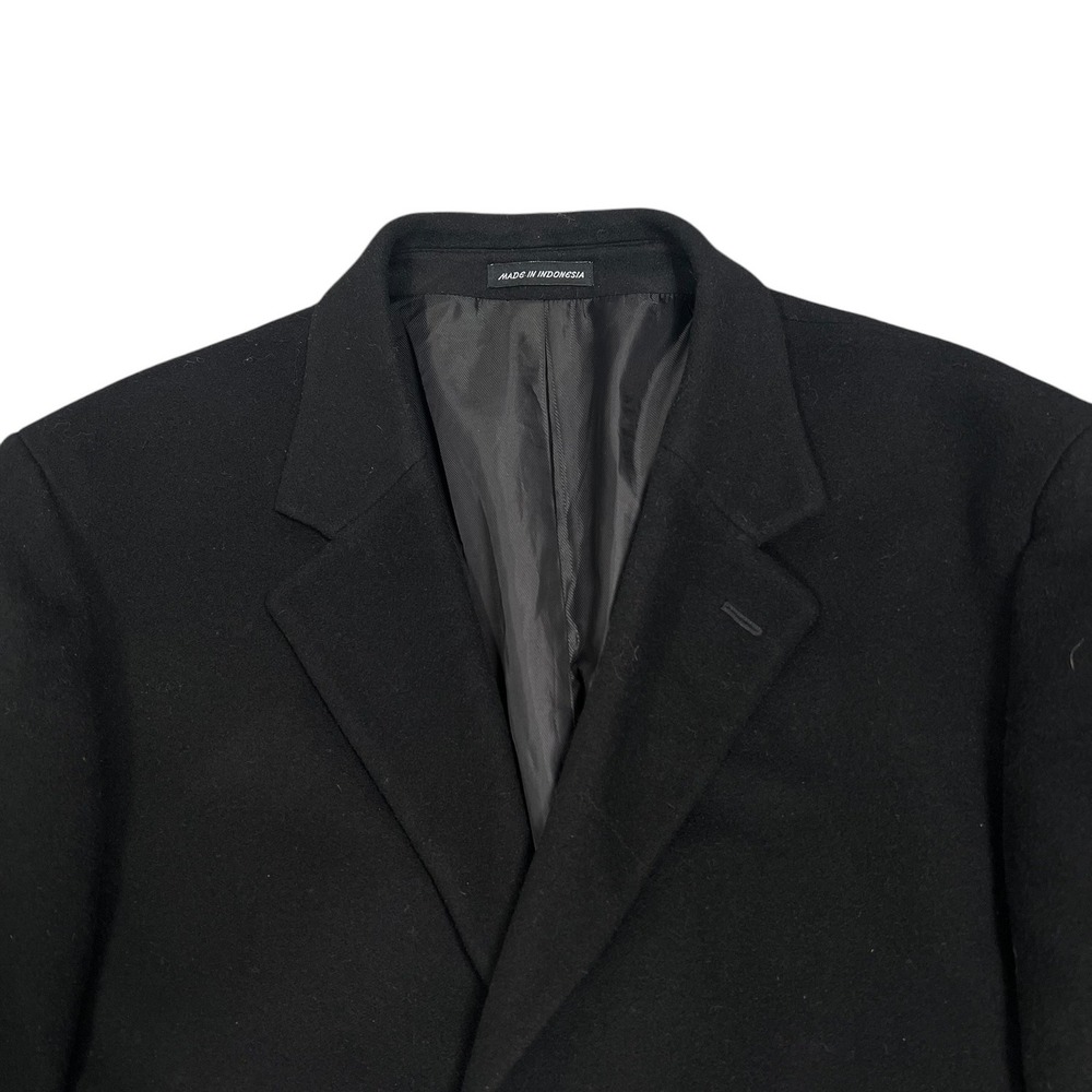 Lauren Ralph Lauren Overcoat Men 44 (50R) Short Black Cashmere Blend Long Coat - Picture 4 of 5